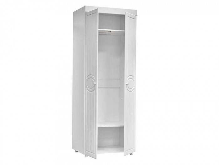 Шкаф 2-х дверный (гл.410) Монако МН-42 белое дерево