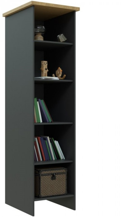 Пенал-витрина (левое исполнение) "Скандинавия" - Антрацит/Дуб наварра