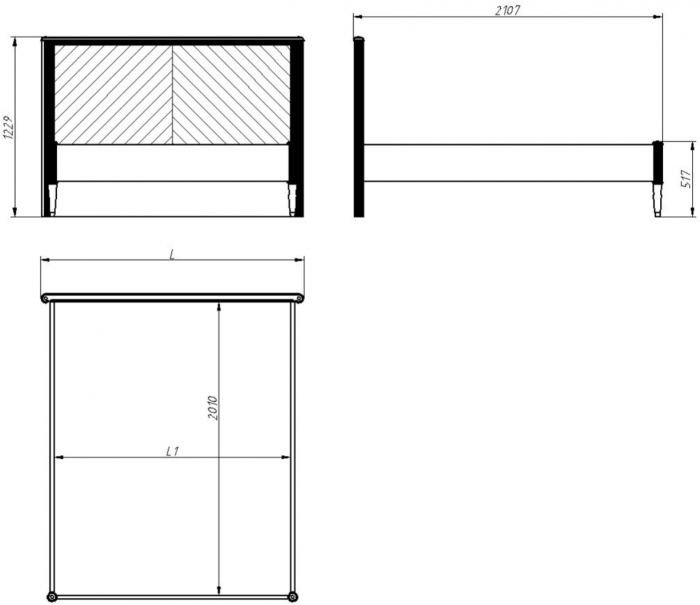 Кровать двуспальная 1,6 "Тиволи" - Серый антрацит (лак)