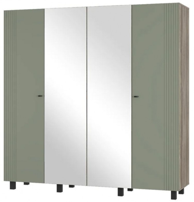 "Олива" ШК-13 Шкаф 4-х створчатый Дуб каньон/МФ12 эвкалипт софт