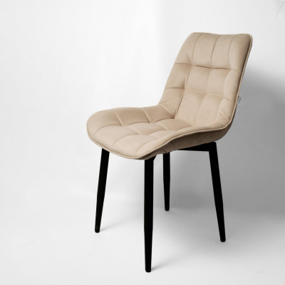 Стул &quot;Бостон&quot; черный матовый Velutto 07 бежевый