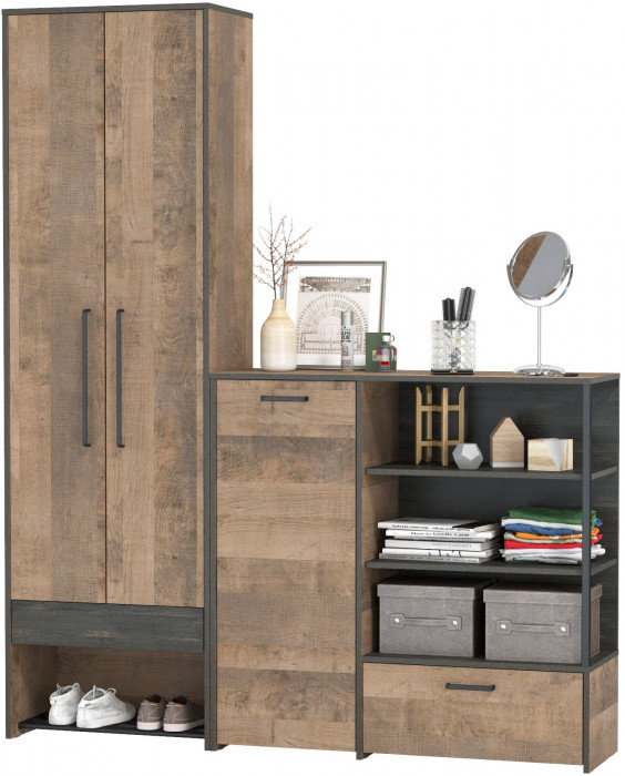 Трувор 13.328.02 Шкаф для одежды + 13.307.01 Комод, дуб гранж песочный/интра