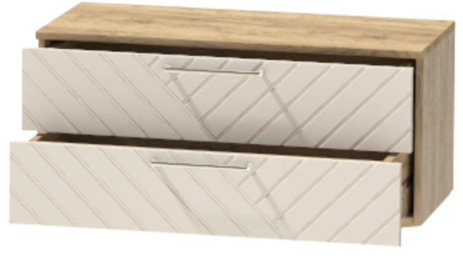 Тумба-5 прикроватная подвесная "Иннэс-7", Крафт золотой/Тирамису матовый