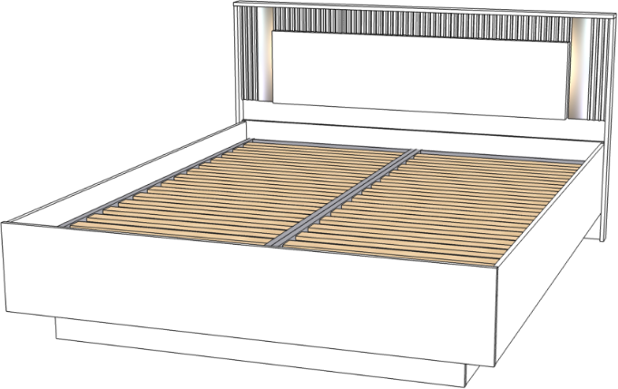 Кровать 140х200 "Харди" с подъемным механизмом - Латте/Ирландский ликер (зеркальн. вставки)