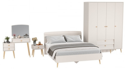 Афина Спальня 29-1600, цвет кашемир серый, сп.м. 1600х2000 мм., б/м, основание есть - фанера