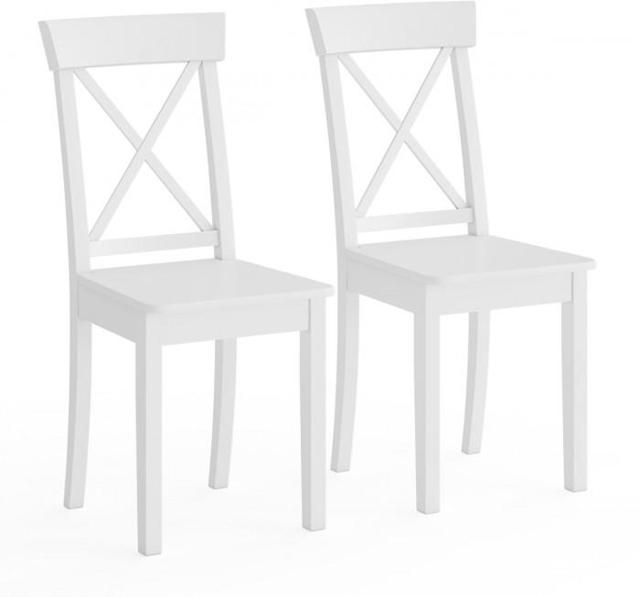 Два стула Мебель--24 Гольф-14 разборных, цвет белый, деревянное сиденье белое, ШхГхВ 41х42х95 см., от пола до верха сиденья 47 см.