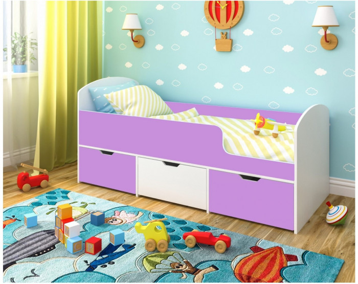 Кровать Малыш Мини (Дуб молочный/Ирис)