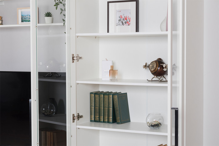 Валенсия Гостиная № 127, ЛДСП белый шагрень/МДФ белый шагрень