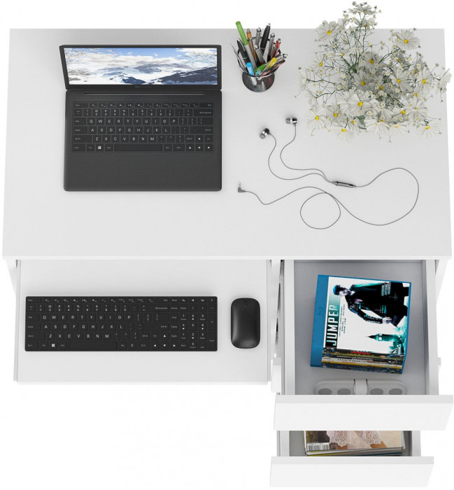 Мори компьютерный стол МС-6 правый, белый