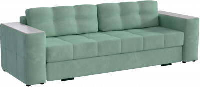 Диван раскладной Виконт, мятный/мдф холст белый
