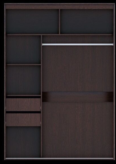 Шкаф-купе Комфорт 12 Прайм с прямыми зеркалами 1500 (Сонома)