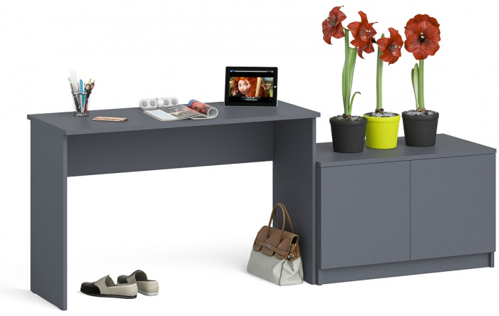 Мори письменный стол МСП1200.1 + Тумба МА900.1, графит