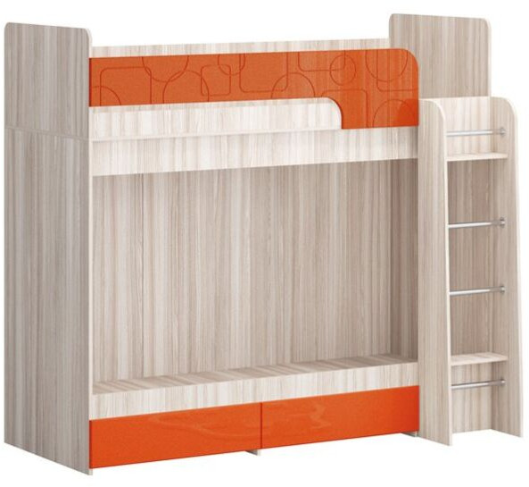 Двухъярусная кровать Бемби МДФ NEW, ясень (Эринус, Ясень шимо светлый)