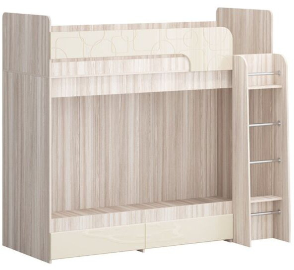 Двухъярусная кровать Бемби МДФ NEW, ясень (Эринус, Ясень шимо светлый)