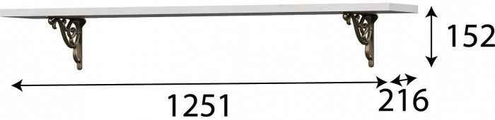 Модульная система "Александрия" ПЛН-108 Полка навесная Серия 3 Сосна Санторини светлый