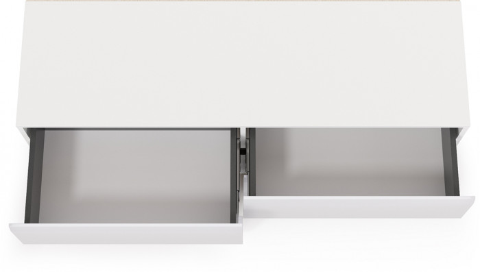 Сидней 13.63 Тумба под ТВ, корпус: белый/чёрный/фасады: МДФ белый глянец