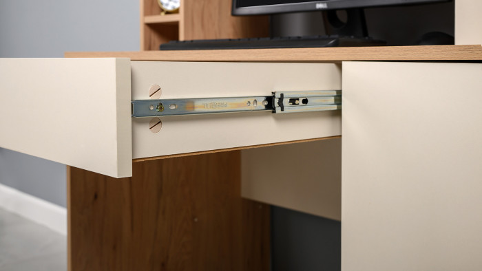 компьютерный стол Комфорт 12.71, гикори рокфорд натуральный/сатин