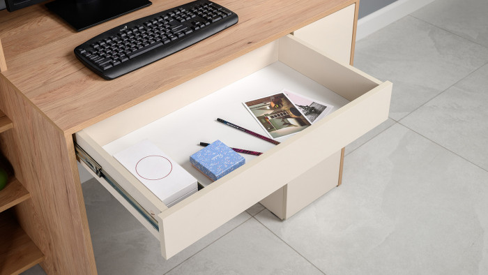 компьютерный стол Комфорт 12.71, гикори рокфорд натуральный/сатин