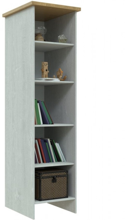 Пенал-витрина (правое исполнение) "Скандинавия" - Бетон пайн светлый/Дуб наварра