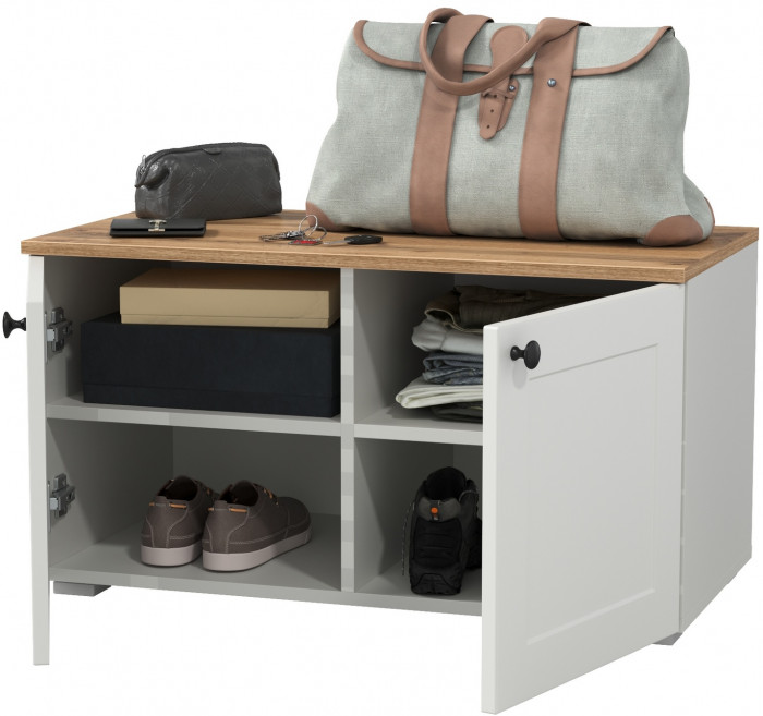 Остин 13.257 Тумба, белый шагрень/дуб крафт золотой