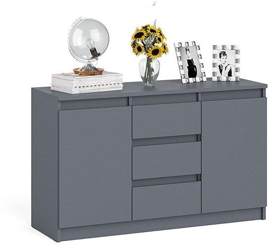 Мори Комод МК1200.3, цвет графит, ШхГхВ 120,4х41х73 см.