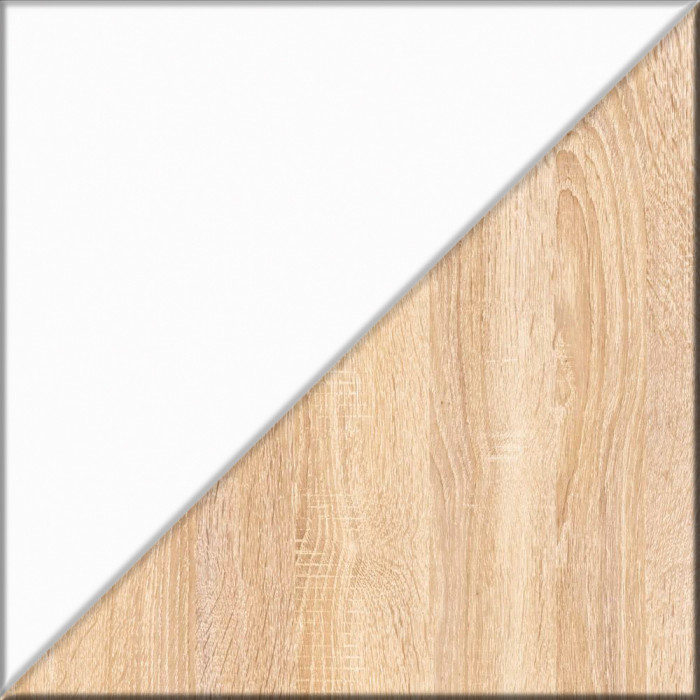 Прихожая П-6 Компоновка № 43, дуб сонома/фасады МДФ белое дерево фрезеровка прованс