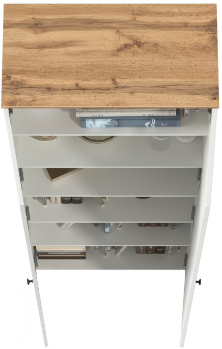 Остин 16.307 Шкаф, цвет белый шагрень/дуб крафт золотой, ШхГхВ 80х41,8х229,8 см.