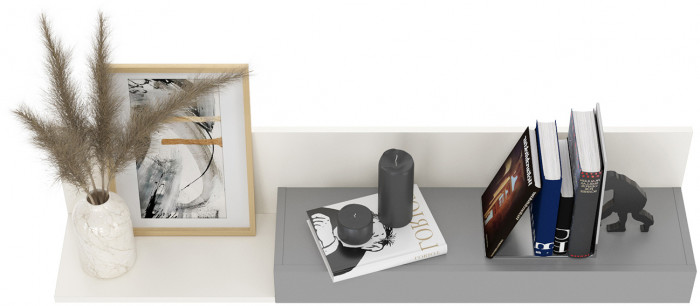 Торонто 16.475 Полка, белый шагрень/стальной серый