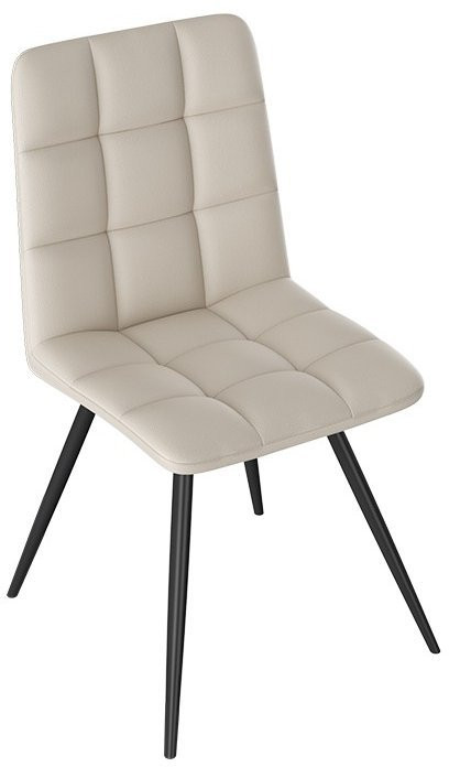 Бруно Стул (конус Т3) (Белый муар/Кожзам Белый)