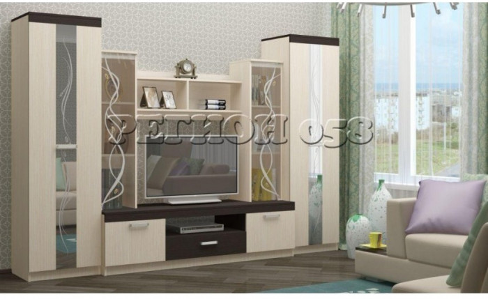 Гостиная Гамма-2 ЛДСП (Ясень шимо светлый / Венге)