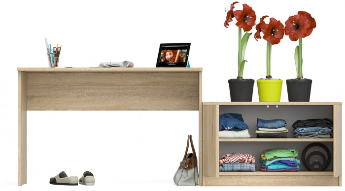 Мори письменный стол МСП1200.1 + Тумба МА900.1, дуб сонома