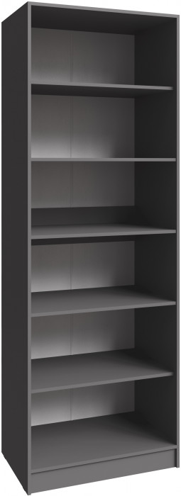 Шкаф Мадрид (0,8) с полками с зеркалом, Графит серый