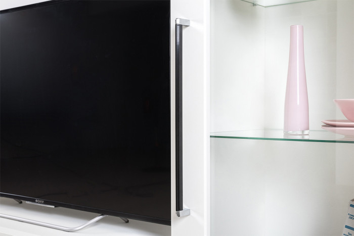 Валенсия Гостиная № 054, цвет ЛДСП белый шагрень/МДФ белый шагрень, ШхГхВ 188,1х38,3х225,2 см., универсальная сборка