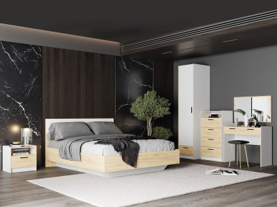 Спальня Оттавия 2 Белый/Дуб золотой