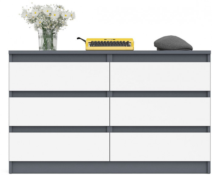 Мори Комод МК1200.6, графит/белый