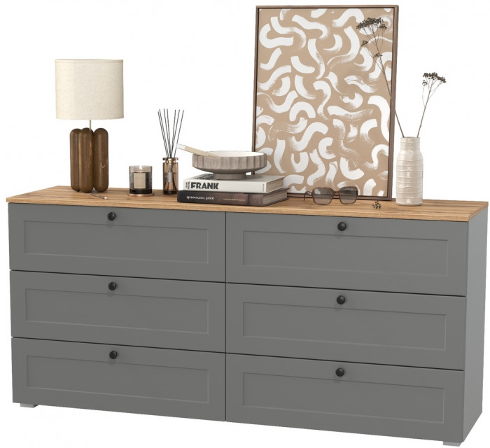 Остин 16.240 Комод, серый графит/дуб крафт золотой