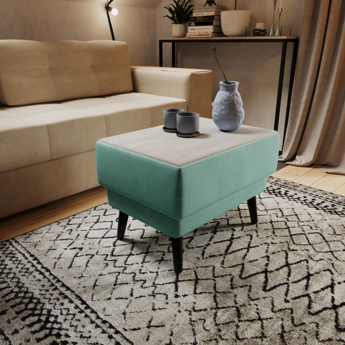 Стол журнальный "Майя", Мятный/МДФ холст белый