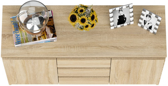 Мори Комод МК1200.3, цвет дуб сонома, ШхГхВ 120,4х41х73 см.