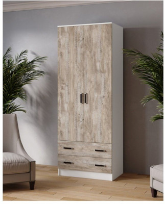 Шкаф комбинированный Лагуна 800 белый/дуб юкон