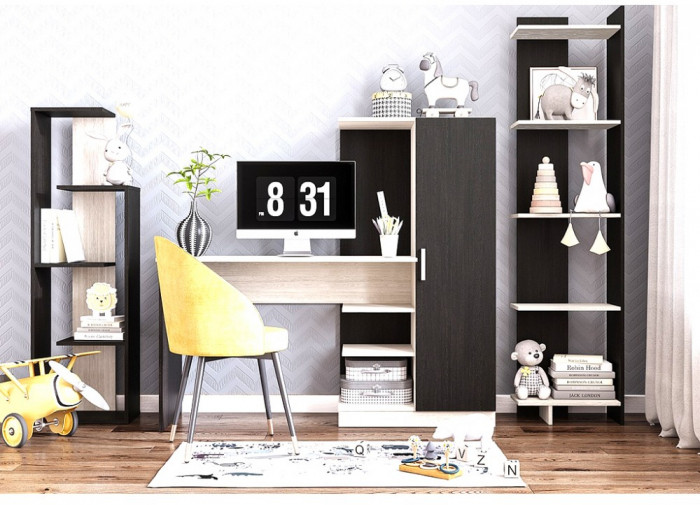 Стеллаж открытый Бейсик 2, венге/лоредо