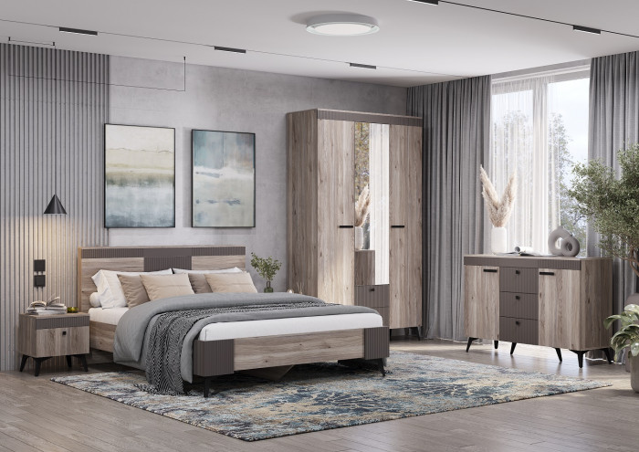 Шкаф 3-х створчатый Кассандра ШК-08, Дуб смоки, МФ14