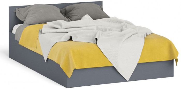 Мори Кровать 1400, цвет графит, ШхГхВ 143,5х203,5х70 см., сп.м. 1400х2000 мм., без матраса, основание есть