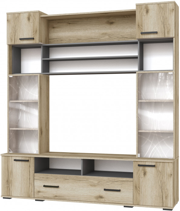 Модульная гостиная Оскар-18, Дуб делано/Графит