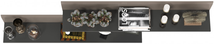 Сидней 16.486 Полка 2 штуки, антрацит/МДФ веллюто капучино