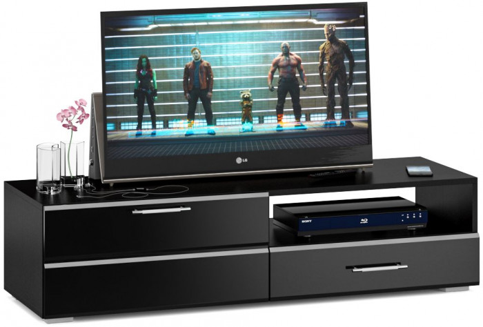 Спальня Стандарт 3-1200Я, венге/фасады ТВ тумбы МДФ чёрный глянец