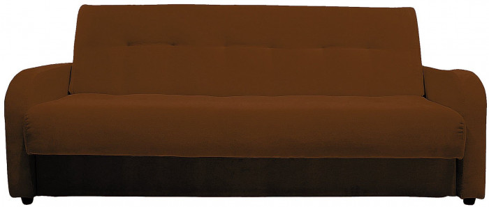 Раскладной диван-кровать, прямой, книжка, цвет коричневый, велюр, Лондон Люкс 140