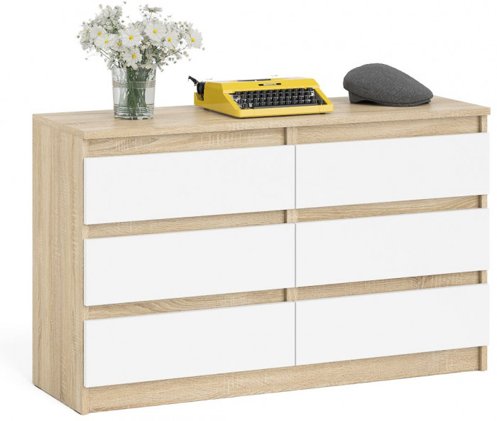 Мори Комод МК1200.6, дуб сонома/белый