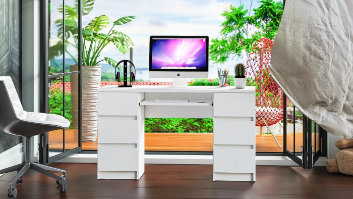 Мори компьютерный стол МС-2, белый