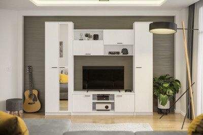 Стенка в гостиную Герда, белое дерево