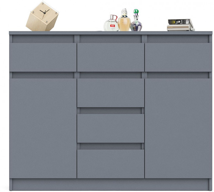 Мори Комод МК1200.4, цвет графит, ШхГхВ 120,4х41х94 см.